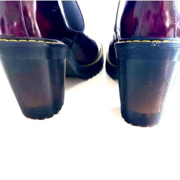 DR. MARTEN Hurston Heeled Chelsea Boots Docs Dark Cherry Red - Picture 5 of 6